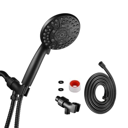 Iopsk 10 Spray Shower Head with Handheld,High Pressure shower heads with Handheld Spray Combo,Hand Held Shower Head with 60 Inch Long Hose (Matte Black)