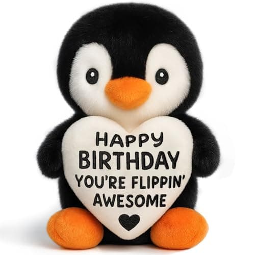 TuSuQing Happy Birthday Gifts for Women Men Unique Birthday Gift Ideas for Best Friend Sister Brother Year Old Teens Dad Mom Grandpa Grandma Cute Funny Positive Penguin - 6inch - Image 1