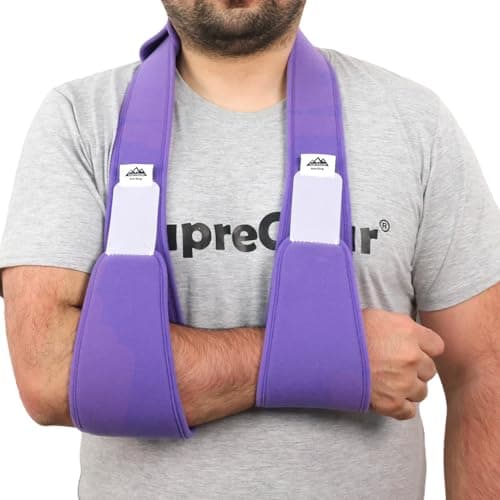 supregear Arm Sling Shoulder Immobilizer, Rotator Cuff Support Brace, Lightweight Comfortable Sling for Shoulder Injury, Broken, Dislocated, Fracture, Strain, Left Right, Men Women, Purple - Image 1