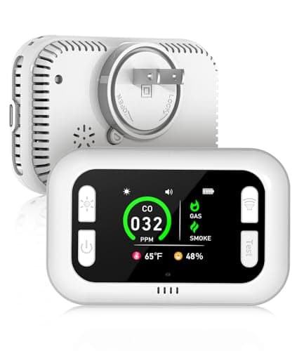6-in-1 Indoor Air Quality Monitor for Travel & Home, Portable Temperature Humidity Meter with HD Display, Real-Time Environment Monitor with Battery Backup - Image 1