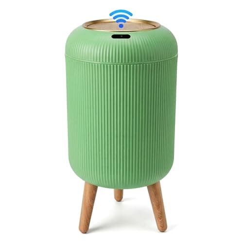 Pukomc Smart Sensor Wastebasket, Convenient and Hygienic Easy to Use, Technology Sensor Waterproof Wastebasket Plastic Trash can for Kitchen, Bathroom, Bedroom, Living Room, Office and Outdoor Green - Image 1