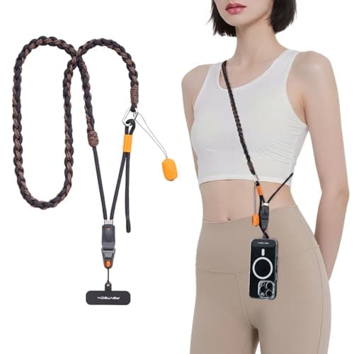 PGYTECH LinkGo Adjustable Phone Strap with Lens Cloth, Anti Theft and Quick Release Bead for iPhone & Android Smartphones, Cell Phone Neck Lanyard for Daily & Outdoor Activities, Skin-Friendly, Black - Image 1