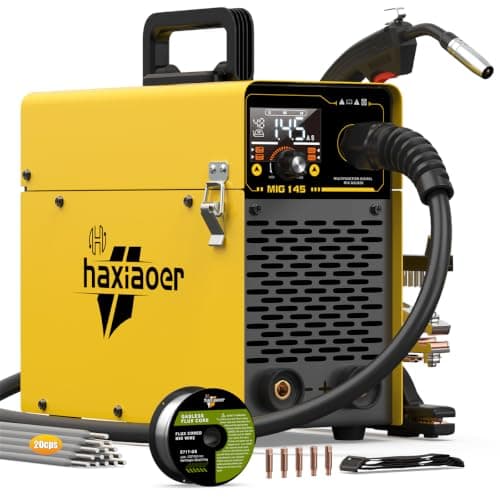 145 MIG Welder with LED Display IGBT Inverter Welder 110V Flux Core MIG/Lift Tig/Stick Welding Machine 2T 4T Three in One Professional MIG Welder for Home and Industrial Use - Image 1