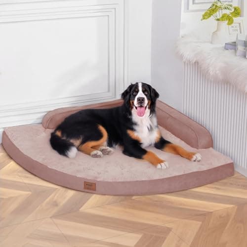 MEKIY Large Orthopedic Dog Bed with Sides XXXL Dog Beds with Removable Washable Cover Non-Slip Waterproof Pet Bed for Extra Large Dogs - Pink XXXL - Image 1