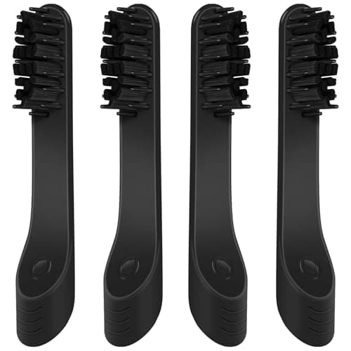 Toothbrush Replacement Heads Compatible with Quip Sonic Toothbrushes - Adult Refill Electric Toothbrush Heads, Black, Pack of 4 - Image 1