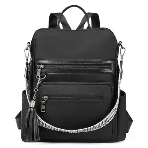 Telena Womens Backpack Purse Nylon Large Travel College Shoulder Bag with Tassel - Image 1