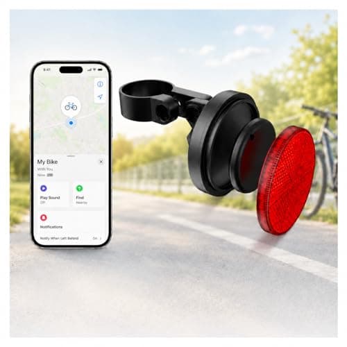 Bike Rear Reflector with Built-in Item Finder, Works with Find My App, Hidden Anti-Loss Bicycle Finder, Seatpost Reflective Bike Accessory for Road Bike MTB E-Bike, No Extra Tag Needed - Image 1