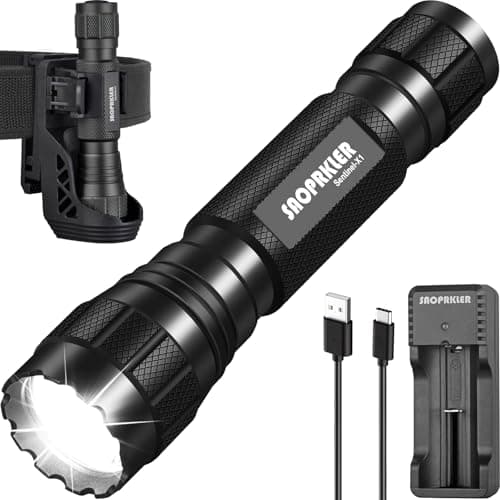 SAOPRKLER Tactical Flashlights High Lumen-Police 1200 LM Flashlight with Holster for Duty Belt,Single Mode LED Flashlight for Camping/Law Enforcement-Sentinel-X1 - Image 1