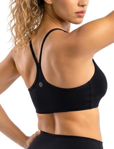 RIOJOY Workout Sports Bras for Women Open Back High Support Adjustable Thin Y Straps Tank Tops Removable Pads Yoga Gym Running Sexy Cute Athletic Bras 2026 Fashion Outfits Capsule Wardrobe Black L - Image 1