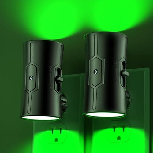 Sujeet LED Night Light, Night Lights Plug into Wall, Dusk to Dawn Sensor, 0-100LM Adjustable Brightness, Green Nightlight, Dimmable Night Light, Decorative for Holiday, Party Decor, 2 Pack - Image 1
