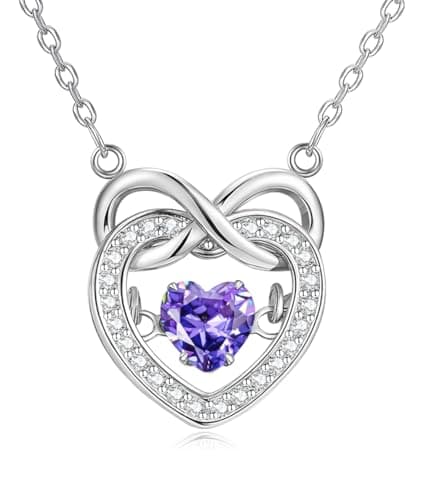 CERGISE Purple February Birthstone Gifts for Daughter (Silver, 2) - Image 1