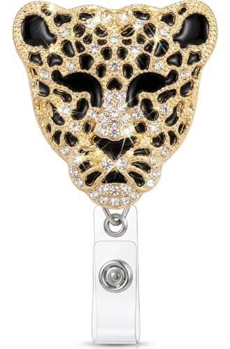 Hyloxs Badge Reel for Nurse Medical, Bling Camellia Flower Retractable ID Badage Holder for Occupational Therapy Gifts Funny Badge Holder for Teachers Students Employees ID Badge