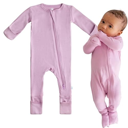Dreamland Baby Bamboo Viscose Baby Pajamas (0-24 months). Ultra Soft Viscose Sleepers with 2-Way Zipper, Mitten & Foot Cuffs. Mom-Owned US Business, Premium Materials - Image 1