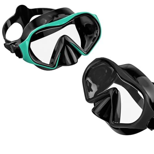 Aegend Snorkel Mask 2Pack for Adults Youth– Anti-Leaking Swim Goggles 180° Panoramic Clear View Anti-Fog Scuba Diving Mask with 1S Underwater Adjustment, Soft Liquid Silicone & No Hair Pulling - Image 1
