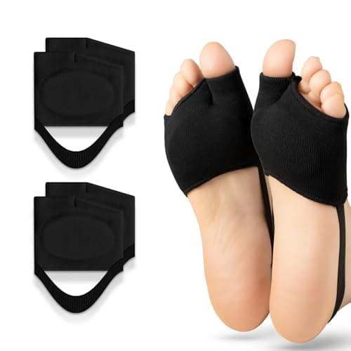 Zixsavk Metatarsal Pads for Women & Men 2 Pairs with Gel Inserts,Ball of Foot Pain Relief for Metatarsalgia,Sesamoiditis & Morton's Neuroma (Black Medium) - Image 1