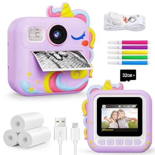 KOKODI Kids Camera Instant Print, Toddler Cameras Christmas Birthday Gifts for Girls Age 3-12, Digital Video Instant Printable Camera for Kids,Toys for Ages 5-7 Girls (Purple) - Image 1