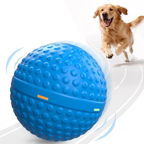 SNOYWEN Smart Interactive Dog Balls, Durable Food-Grade Rubber Material, Automatic Moving, Bouncing, Rotating Toy with Light for Medium, Large Dogs, IPX7 Waterproof (Blue) - Image 1