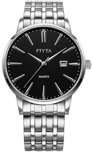 FIYTA Classic Watch with Thin Stainless Steel Quartz, 3-Hand Date, 30m Waterproof, 40mm/28mm, Business to Weekend and Couples, Gift Box - Image 1