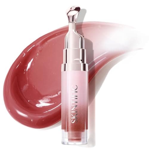 SKINTIFIC Peptide Brightening Lip Serum, Hydrating & Plumping Tinted Lip Gloss, Moisturizing Lip Balm with Polypeptides & Squalane for Glossy Sheer, Smooth Lips(12U Pink Ballet) - Image 1