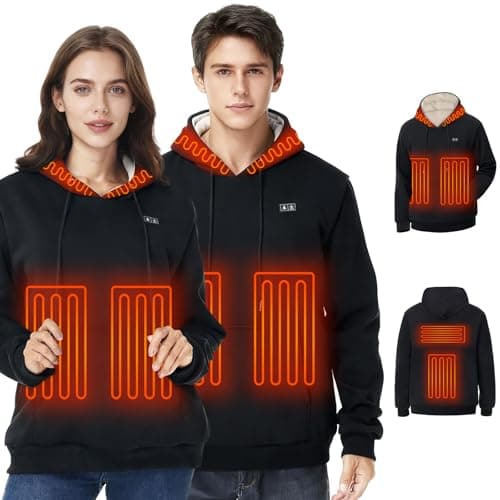WUEAOA Heated Hoodie for Men Women,Pullover Heated Sweatshirt with 6 Heating Zones and 7.4V Battery Pack - Image 1