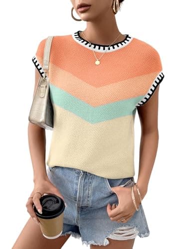 Women Knit Sweater Tops Cap Sleeve Summer Top 2026 Sleeveless Tank Tops Fashion Trendy Tshirts Clothes Fall Vest - Image 1