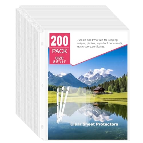 Sheet Protectors 200 Pack | Fits 8.5x11 Paper & 3-Ring Binders | Glare-Reducing Textured Sleeves with Reinforced Edges | Acid-Free, Top-Loading for Home, School & Office - Image 1