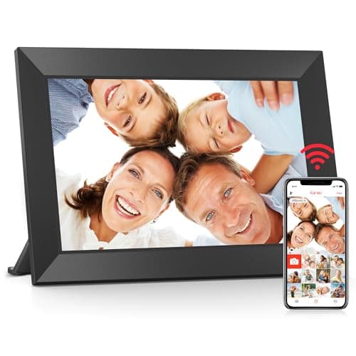 BIGASUO Digital Picture Frame, 10.1" Frameo Digital Frame WiFi with 32GB Memory, 1280x800 IPS Touch Screen, Send Photos/Videos from Your Phone Anywhere, Photo Gifts for Parents and Grandparents - Image 1