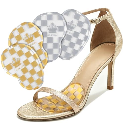 ZORICACA Ball of Foot Cushions: 2 Pairs Metatarsal Pads Women for Designer Pumps, Heels & Dress Shoes - Anti Slip High Heel Comfort Pads All Day Pain Relief - Clear - Image 1