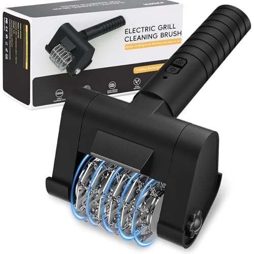 JVGTH Electric Grill Brush BBQ Grill Cleaning Brush 450 RPM Stainless Steel Removable Head Type-C Rechargeable with LED Light Grill Cleaner Brush - Image 1