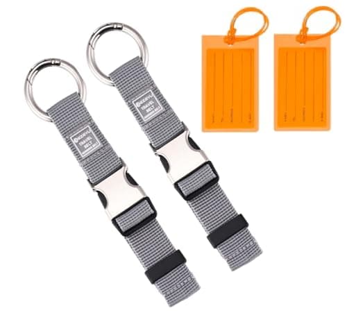 2PCS Add a Bag Luggage Strap Jacket Gripper,Heavy Duty Luggage Straps Carry-on Baggage Suitcase Straps Belts Travel Accessories Carry Your Extra Bags (Grey) - Image 1