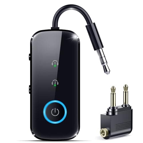 Premium Pro Bluetooth 5.4 Transmitter Receiver – Airplane Travel Essentials,aptX LL, 2-in-1 Wireless Adapter for TV/Flight/Gym, Works with 2 AirPods/Headphones, Bluetooth Receiver for Car/Home Stereo - Image 1