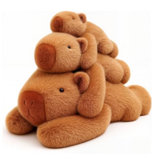 TITQWOP 1.54lb Capybara Plush for Girls Weighted Stuffed Animals for Adults, Capybara Stuffed Animal Kawaii Ultra Soft Adorable Capybara Plush Toy, Huggable Capybara Gift for Kids Boys 17in