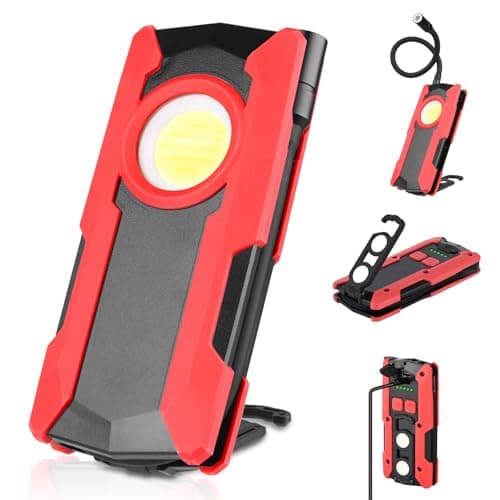 Rechargeable LED Work Light, OTYTY 40W 2000LM Magnetic Work Light Battery Powered Portable Flood Light with Gooseneck Flashlight for Car Repairing, Camping, Inspection - Image 1