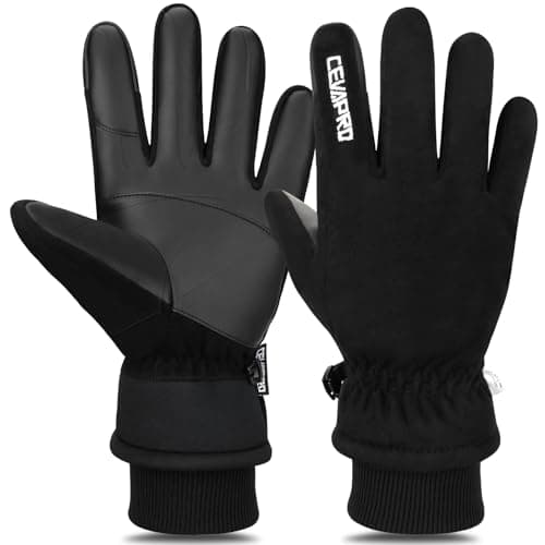 Cevapro Winter Thermal Gloves for Men Women, -20℉ Anti-Slip Waterproof Deerskin Suede Insulated Touchscreen Gloves. - Image 1