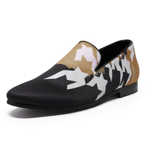 AUSTIN MILL Mens Dress Shoes Slip-on Classic Suede Loafers Printed Wedding Party Shoe - Image 1