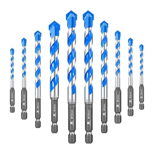 BRSCHNITT Carbide Drill Bit Set - Dry Drill Bit Set for Masonry, Concrete, Bricks, Wood, Plastic etc(6 * 5/8 * 2/10 * 2/12MM Quick-fit Shank) - Image 1