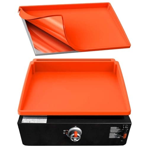 BANGIE 17" Silicone Griddle Mat for Blackstone Accessories - Anti-Warping & UV-Resistant Cover for Single-Burner Tabletop Grill, Blocks Condensation Rust (Orange) - Image 1