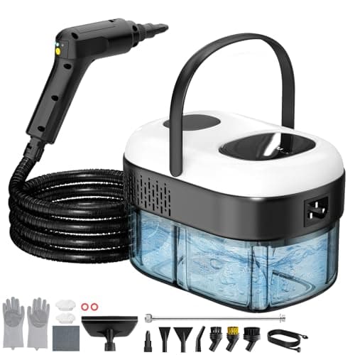 Pressurized Steam Cleaner, 3-Level Adjustable Handheld Steamer Cleaning for Home, 15s Fast Heat-Up & 47.3oz Tank, 2500W Multi-Surface Portable Steamer for Floor/Grout/Car/Kitchen & Bathroom - Image 1