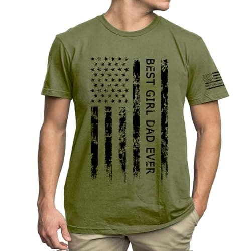QIXYN American Flag Patriotic T-Shirt Men Graphic Tee Best Dad Ever Shirt for Men Tops for Dad - Image 1