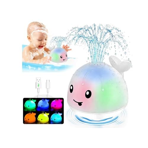 Light Up Toddler Bath Toys - 1 2 3 Year Old Girl Boy gift - Birthday Gifts Water Table For Toddlers 1-3 - Whale Water Spray Toy - Toys For Ages 0-2 - Infant Bathtub Floating Pool Toy 6-12-18 Months - Image 1