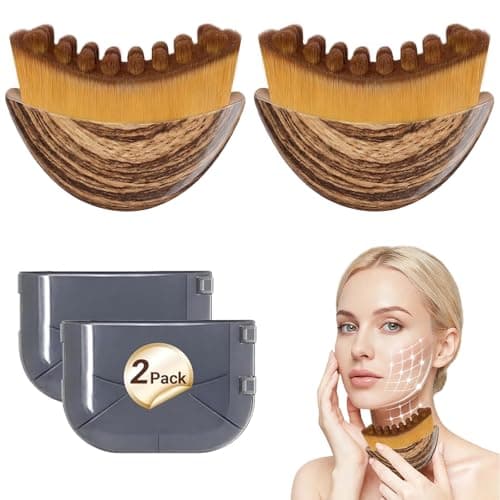 Lymphatic Contour Face Brush, Lymphatic Drainage – Soft Bristle Dry Brush for Face Sculpting, Lymphatic Drainage Tool to Reduce Puffiness & Define Jawline, Hypoallergenic Ergonomic Fit (Amber) - Image 1