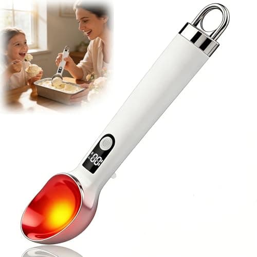 2026 Upgraded Heated Ice Cream Scoop with Switch, Rechargeable Electric Heated Ice Cream Scooper with Detachable Battery, Heats to 158°F in 60s, LED Display & Dishwasher Safe, for Seniors & Kids - Image 1