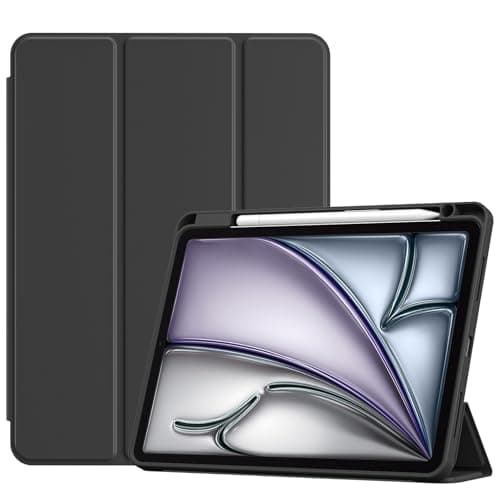 ProCase Smart Case for iPad Air 11-inch M4 (2026, 8th Gen) / M3 (2025) / M2 (2024) & 10.9 Inch iPad Air 5th (2022) & 4th (2020) – Protective Hard Back Cover with Pencil Holder - Black - Image 1