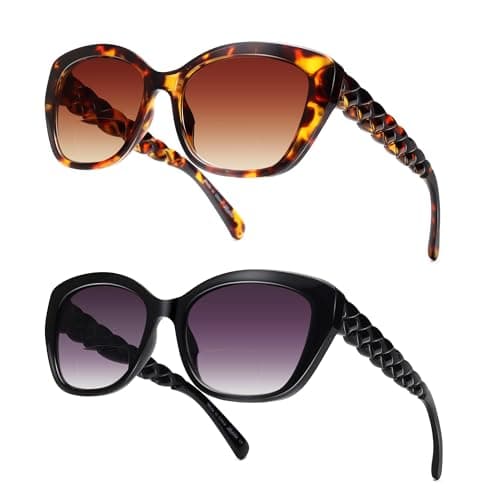 LADEESSE Reading Sunglasses for Women - Stylish Bifocal Sunglasses with Readers Built-in - UV400 Protection - 2 Pack +2.75 - Image 1