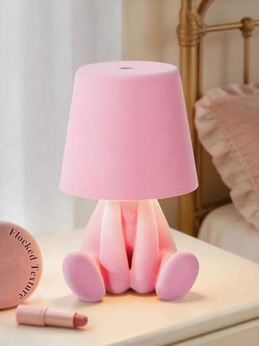ytydo Human-Shaped Rechargeable Table Lamp: Flocked Texture - Softer Look & Warmer Presence for Girls’ Bedroom Bedside and Cozy Corners - Dimmable 3 Color Temps - Image 1