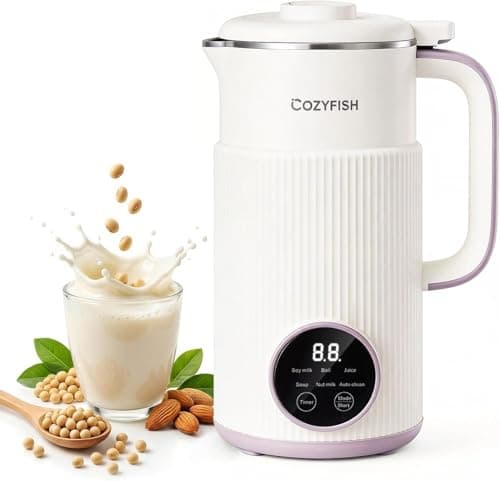 35oz Nut Milk Maker, Compact Soy Milk Maker with 12 Blades, Automatic Almond Oat Milk Machine, Hot & Cold Functions,12H Timer, Auto Clean, Keep Warm, White Batch Plant-Based Milk Maker - Image 1