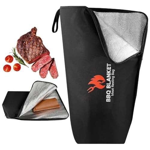 BBQ Blanket for Resting Meat, 21-Inch, Brown PU, 5-Layer Thermal Insulation, Insulated Brisket Bag for Camping, Picnic, and Party (Black) - Image 1