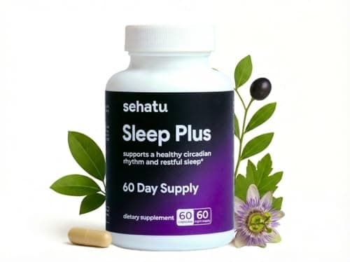 SEHATU Sleep Plus Supplement | with Melatonin, GABA, Ashwagandha, 5-HTP | for Men and Women Seeking a Healthy Sleep-Wake Schedule and A Relaxed Mood | 60 Count | 60 Day Supply - Image 1