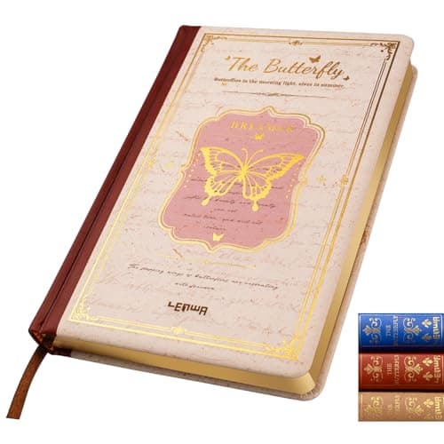 Junk Journal - 224 Pages Mixed Paper (8 Blank & 8 Lined) Vintage Leather Notebook Journal, Butterfly Journal, Memory Book for Creative Writing & Art (A5), Ideal for Girls, Women - Image 1