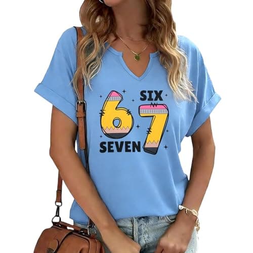 JINTING Teacher Shirts Women Teacher Life Shirt Teacher Inspirational Tees 6 7 Shirt V Neck Tshirts Blue - Image 1